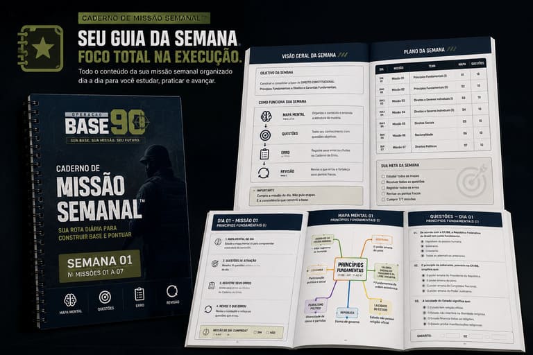 Caderno de Missão Semanal com missões diárias organizadas